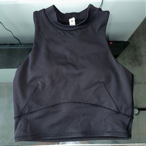 Lulu Lemon Black High Neck Workout Crop top Size 4